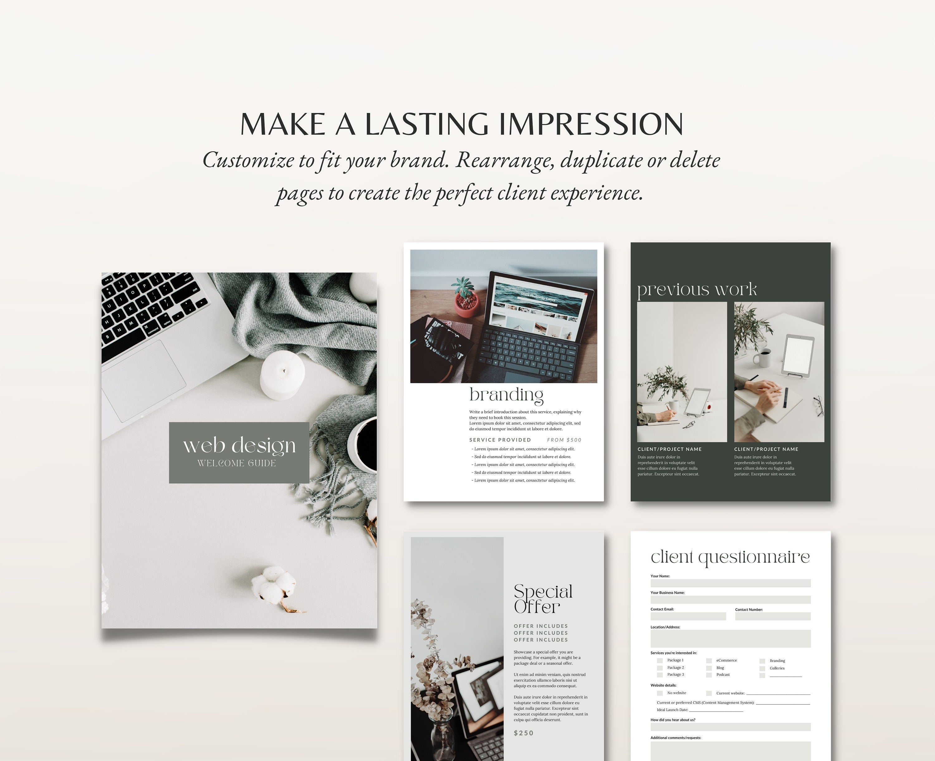 Web Designer Welcome Guide Canva Template, Website Developer Client Magazine, Welcome Packet, Questionnaires and Services & Pricing Booklet