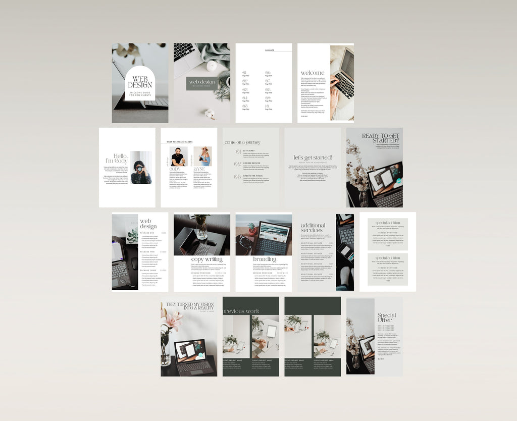 Web Designer Welcome Guide Canva Template, Website Developer Client Magazine, Welcome Packet, Questionnaires and Services & Pricing Booklet