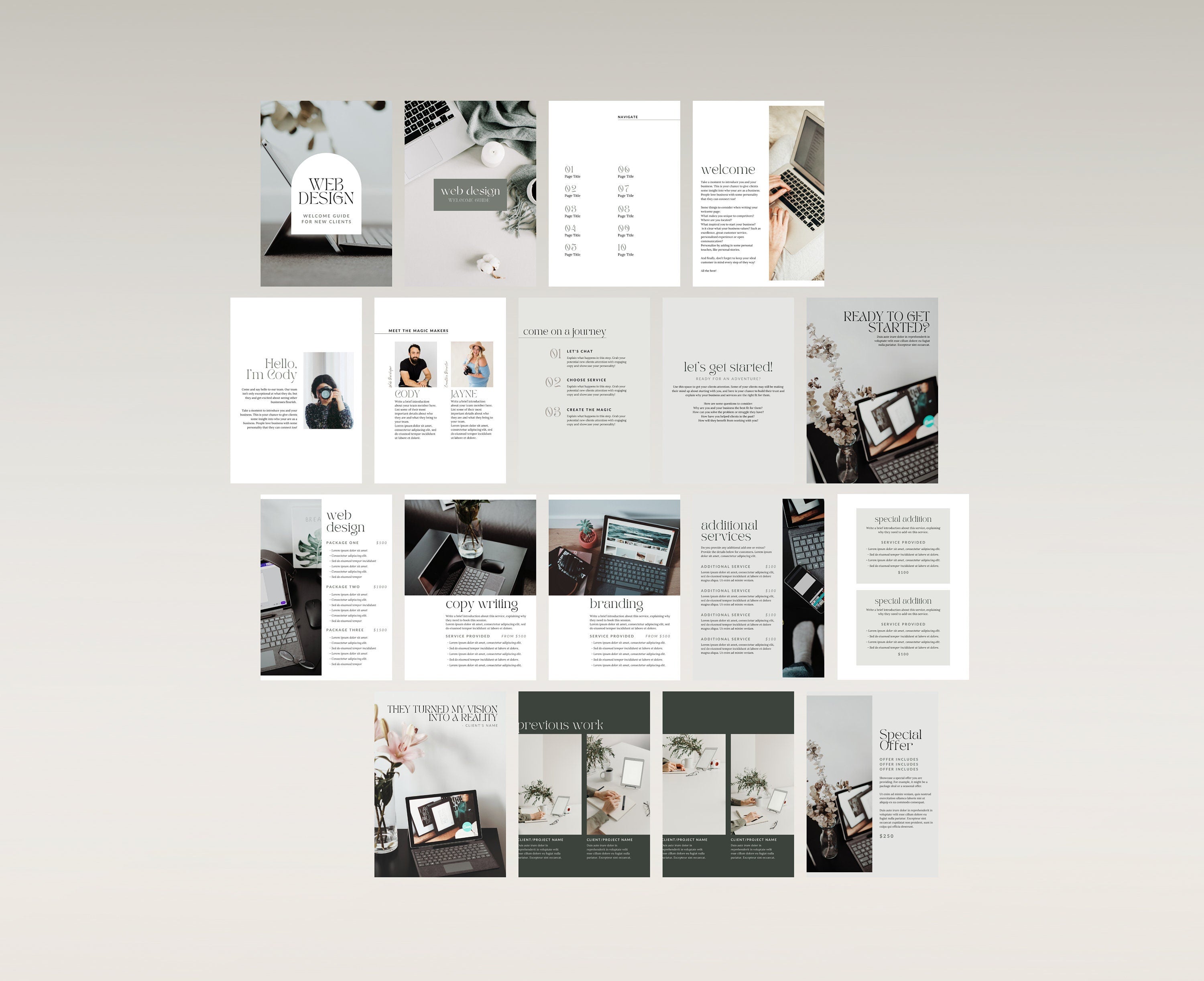 Web Designer Welcome Guide Canva Template, Website Developer Client Magazine, Welcome Packet, Questionnaires and Services & Pricing Booklet