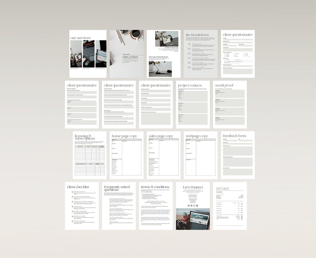 Web Designer Welcome Guide Canva Template, Website Developer Client Magazine, Welcome Packet, Questionnaires and Services & Pricing Booklet