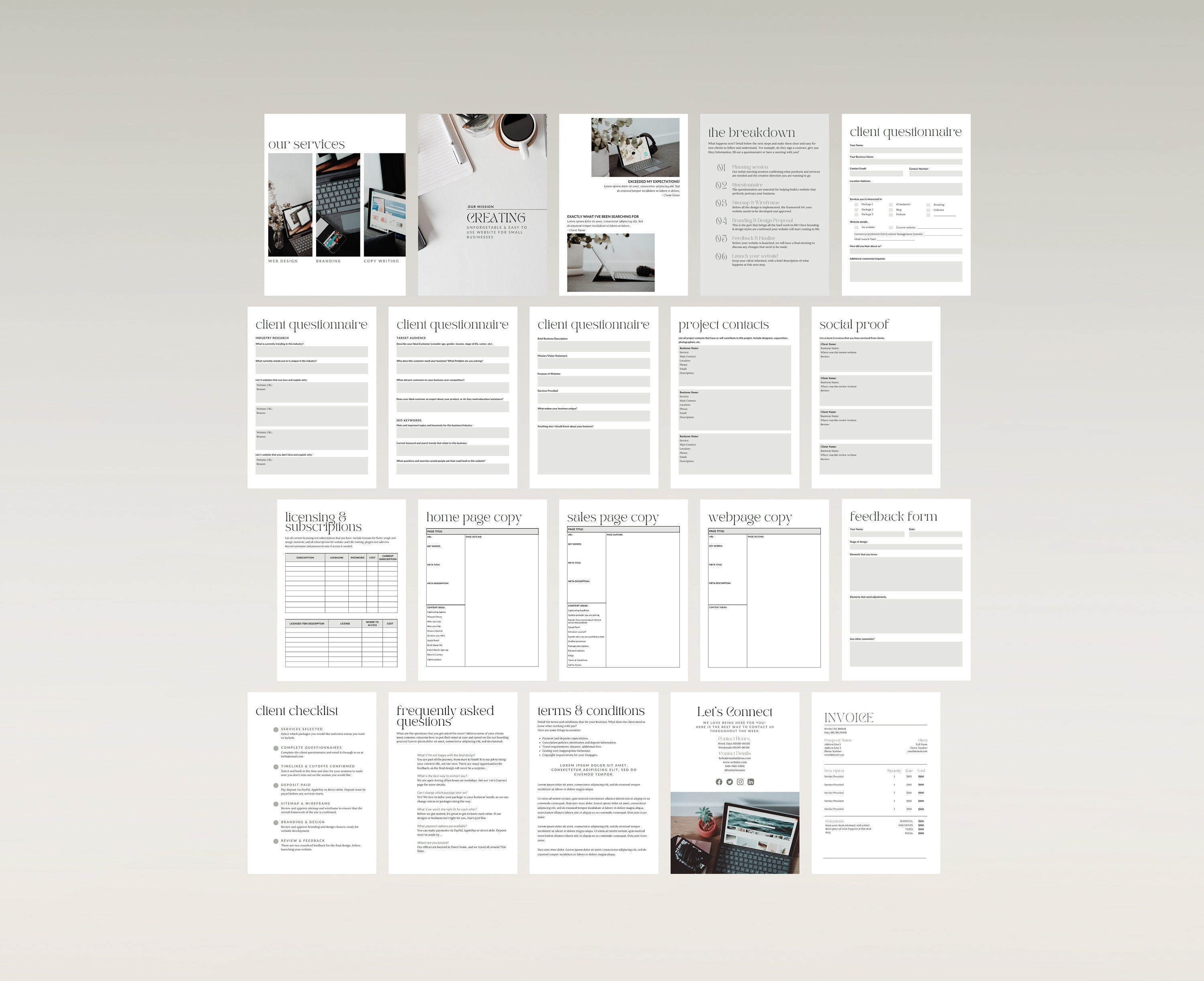 Web Designer Welcome Guide Canva Template, Website Developer Client Magazine, Welcome Packet, Questionnaires and Services & Pricing Booklet